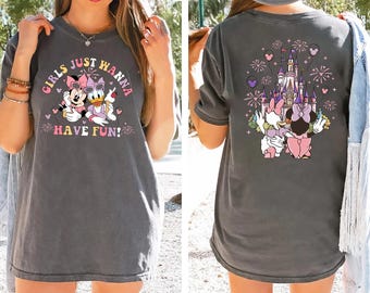 Camiseta de Disney Girls Just Wanna Have Fun, camiseta de verano de Disney Minnie Daisy, camiseta de Disney Besties, camiseta de vacaciones de Disneyworld, regalo de verano de Disney