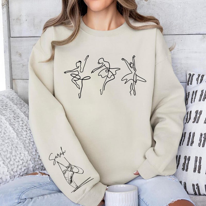 Custom Name Ballet Sweatshirt, Custom Ballerina Sweater 2D0748