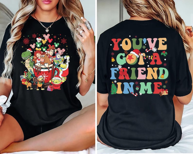 Disney Toy Story Christmas shirt with 'You've Got a Friend in Me' design, perfect holiday gift for Toy Story fans