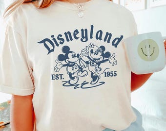 Maglietta Disneyland Est 1955 Mickey Minnie, maglietta coordinata per la famiglia Disney Trip, maglietta regalo Disneyland, maglietta Disney Trip, maglietta Disneyland Parks
