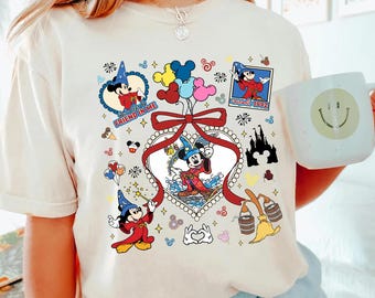 Camiseta retro de Mickey Fantasia, camiseta de Mickey Mouse Mago Hechicero, camiseta mágica de Disney vintage, camiseta de Disney estética Coquette, camiseta del Reino Mágico