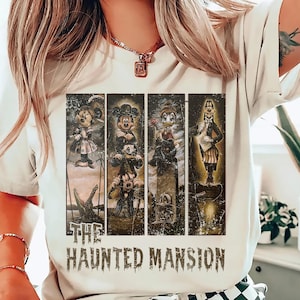 Camiseta vintage de Mickey y sus amigos - Mansión Embrujada - Camiseta de Halloween de Disney - Camiseta de Halloween de la Mansión Embrujada de Disney - Camiseta de Halloween de Disneyland
