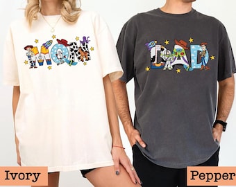 Toy Story pappa och mamma matchande skjorta anpassad Disney familjeoutfit med Buzz Woody Jessie Forky karaktärer present till Disney-fan och familjeresa