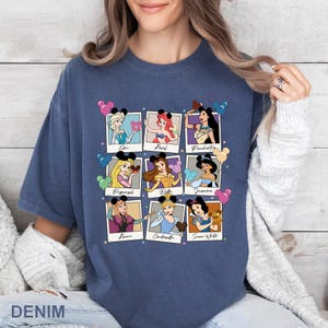 Cute Disney Princess shirt featuring Ariel, Pocahontas, Elsa, Belle, Jasmine, and more, perfect gift for women and girls who love Disney.