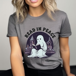 Halloween Read In Peace Sweatshirt, Halloween Ghost Reading Sweatshirt, Funny Halloween Shirt, Book Lover Halloween Gift, Spooky Season