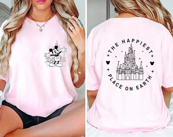 Der glücklichste Ort eine Erde Shirt, Disney magisches Schloss Shirt, Mickey Schloss Shirt, Disney Urlaub Shirt, magisches Königreich Shirt