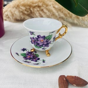 Grand Mug Porcelaine Motifs Sac à Main Violet - Neuf Sans étiquettes, 13 X 8 Cm