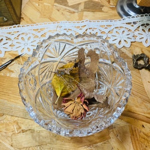 Grand Bol à Fruits En Cristal Italien - 36,5 Cm De Diamètre | Centre De Table élégant, Motif Botanique, Parfait Pour Décoration