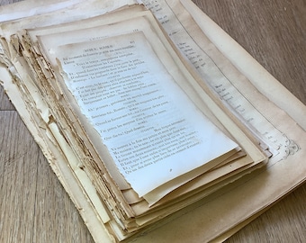 Paper from old French antique books, for art journaling, scrapbooking, bundles, stationery kits, mixed media