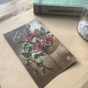 Carte postale ancienne, Joyeux Noel, DIX Paris 2281, Fleur, Scrapbooking et Bullet journal