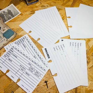Cartão de contato vintage, Rolodex, cartão grande e antigo de 3 x 5 polegadas, para decorar para scrapbooking, diário de arte