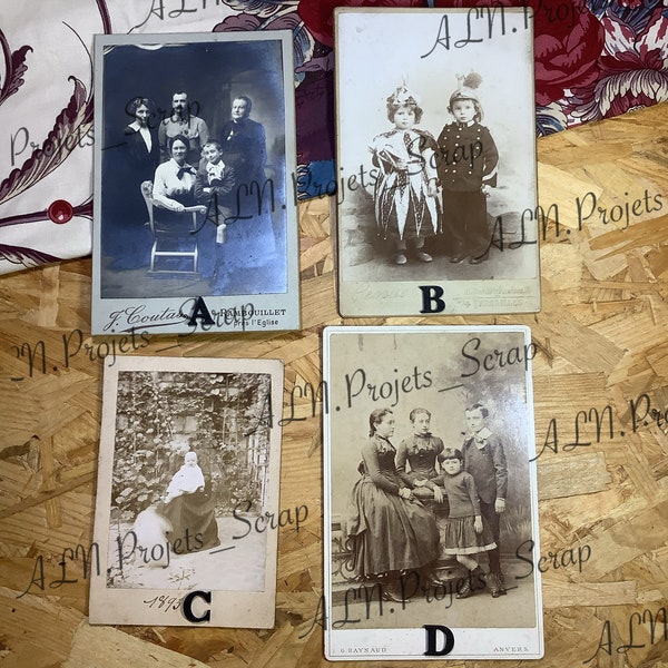 Authentisch! Alte Familienfotos mit Kindern, edwardianischer und viktorianischer Stil, Vintage aus dem 20. Jahrhundert. Foto aus schwarzem und weißem Karton