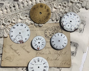 Watch dial, vintage clock, antique for steampunk, ideal scrapbooking, junk journal, door decoration