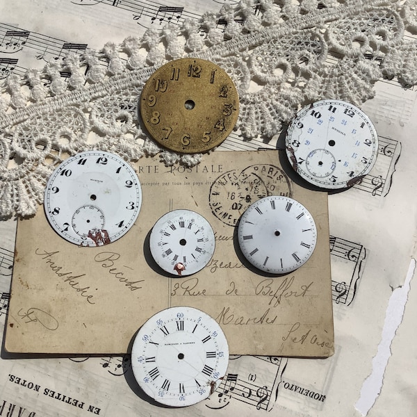 Cadran de montre, horloge vintage, antique pour steampunk, idéal scrapbooking, junk journal, décoration de porte