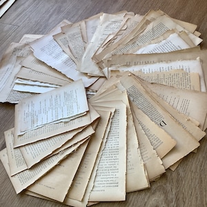 70 vellen vintage papier, papier uit oude Franse antieke boeken, voor kunsttijdschrift, scrapbooking, bundel, briefpapierset, mediamix