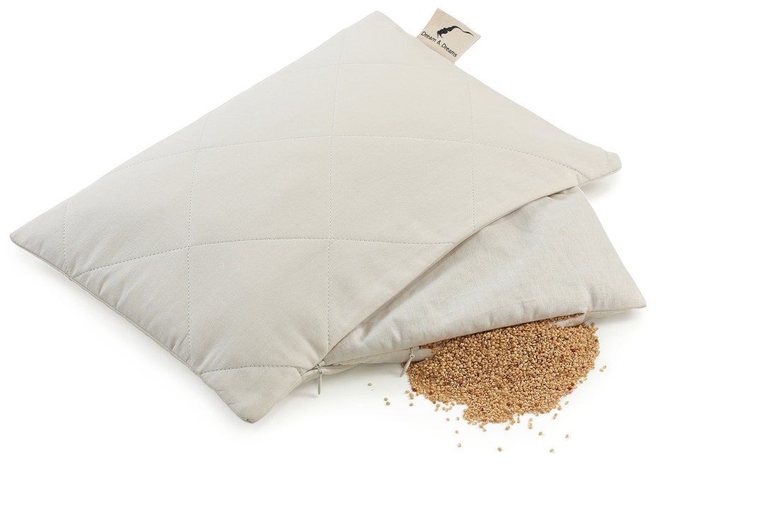 Organic Cotton Millet Hull Eco Bio Pillow Natural Etsy UK