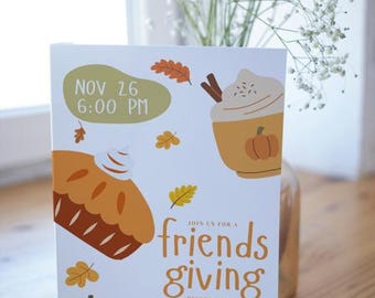 Friendsgiving Invitation | Fall Dinner Party Invite | Editable Digital Download (5x7 in)