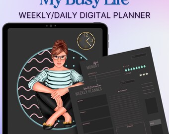 My Busy Life Digital Planner - Daily Planner, Weekly Planner, Undated Planner, Goodnotes Planner, iPad Planner, Notability Planner