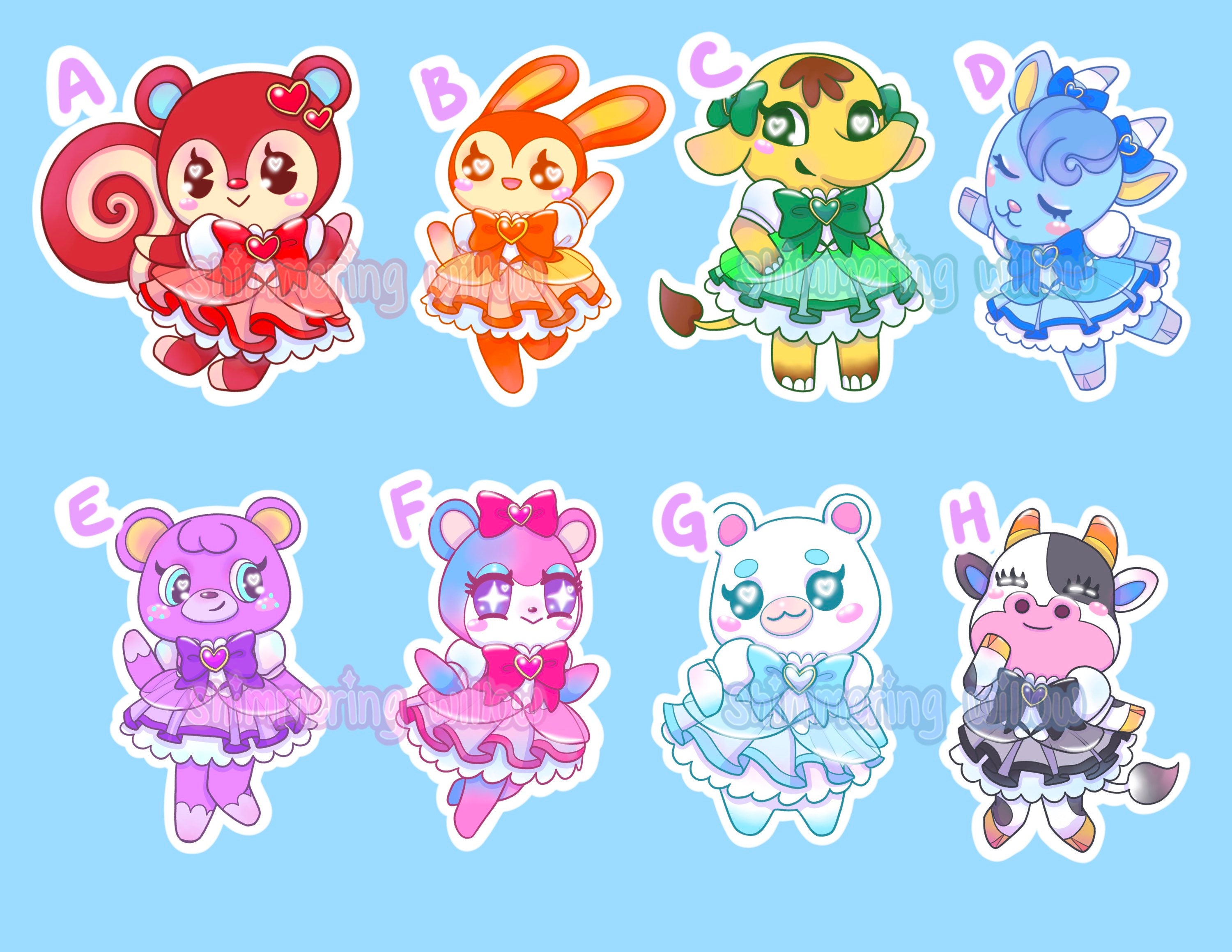 AC Magical Girl Stickers Poppy Etsy