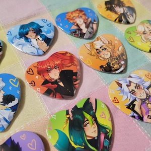 Genshin Boys ~ Heart Buttons