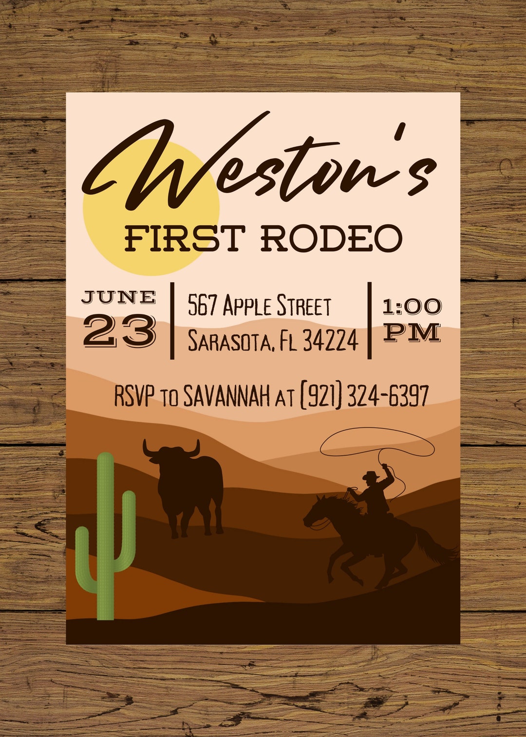 RODEO INVITATION - Etsy