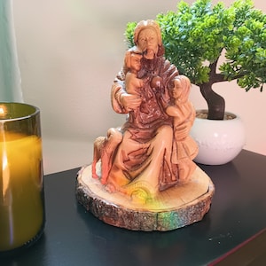 Holy Land Jesus and Children Wooden Statue