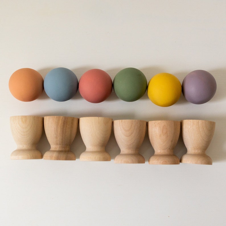 Wood Ball and Cup Color Matching Montessori / Waldorf Kid Toy image 3
