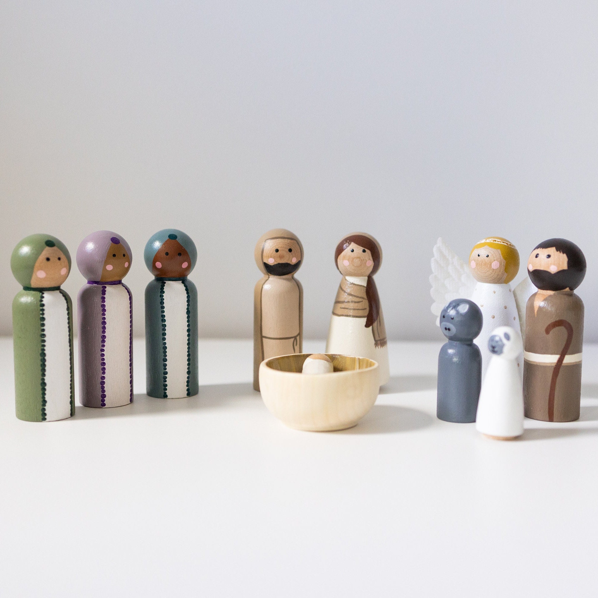 Peg Doll Nativity Set READY TO SHIP - Etsy