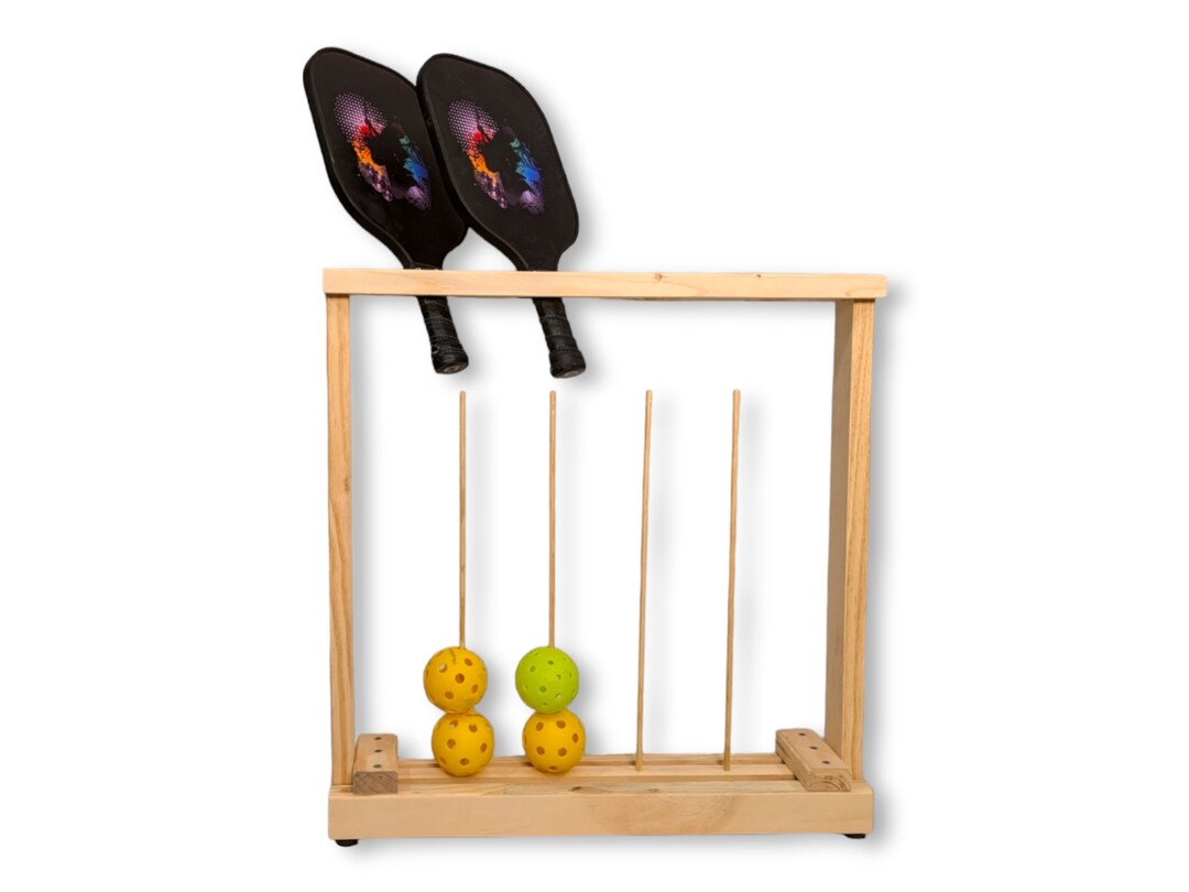 Pickleball Storage Rack 4 Paddles & 20 Balls Etsy