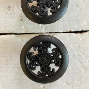 Black Farmhouse style knob Cabinet hardware shabby chic vintage look rustic country chic knob for dressers cabinets cupboards