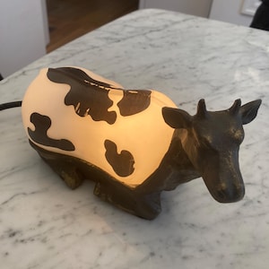 Vintage Cow lamp Vintage lamp Farmhouse style lamp Vintage farmhouse style lamp Gift for cow lover
