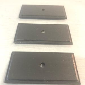 Hand Painted Black Knob Back Plate: Cabinet & Dresser Hardware (2.52” Long)