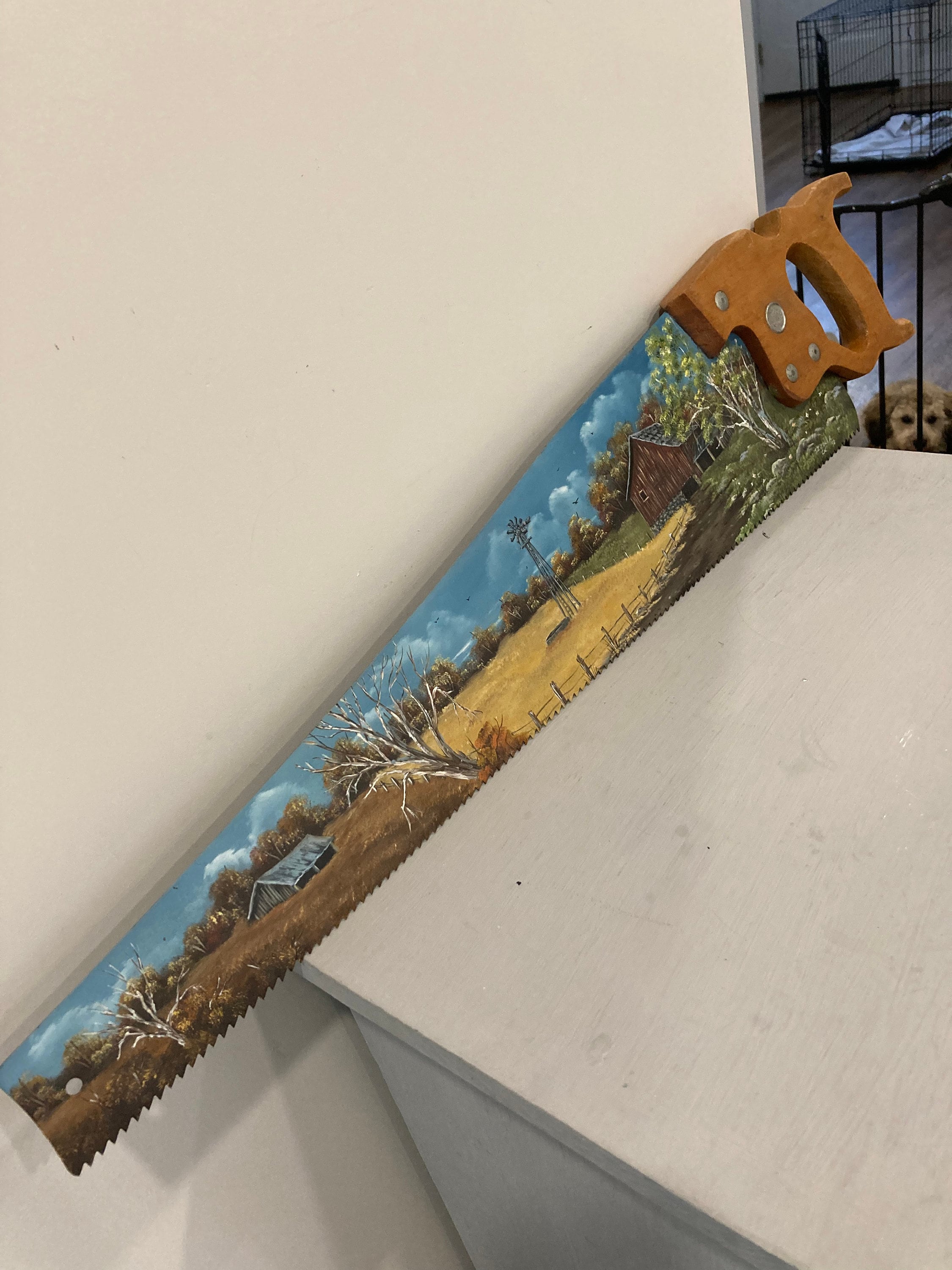 Vintage Hand-painted Farm Scene Saw: Collectible Saw Decor - Etsy