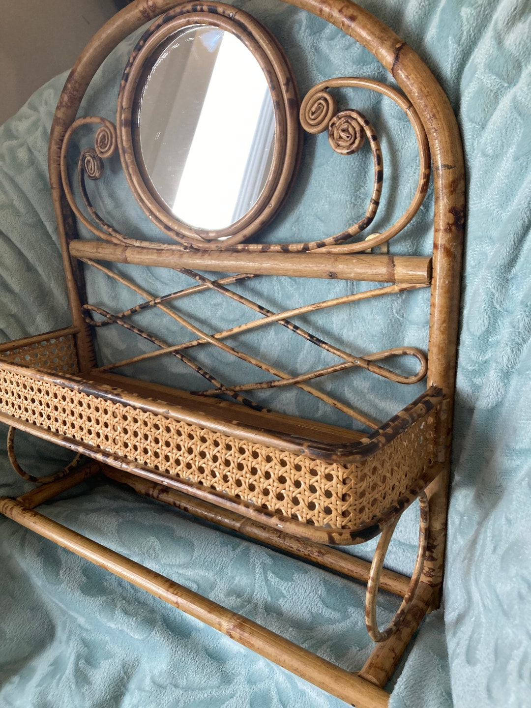 Vintage Bamboo Shelf Vintage Bamboo Bathroom Shelf Vintage Hanging ...