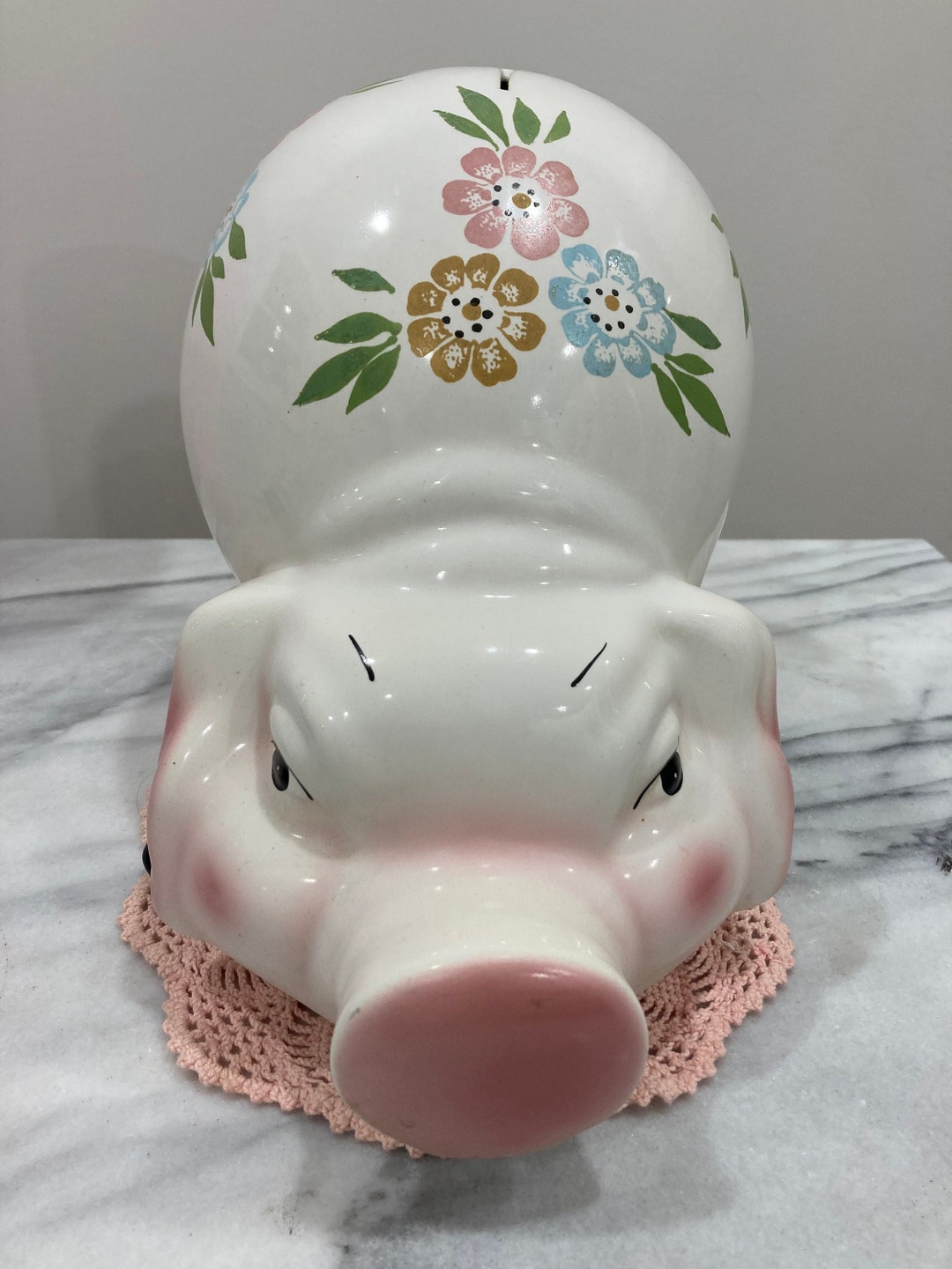Vintage Large Piggy Bank Large Ceramic Piggy Bank Gift for Etsy