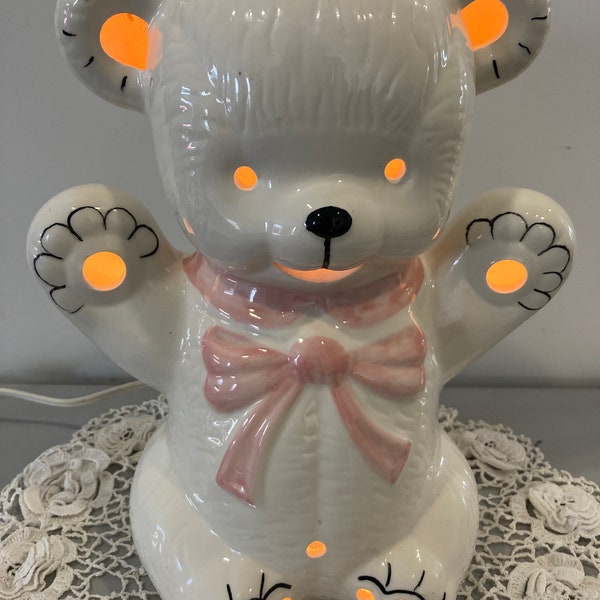 Teddy Bear Lamp Etsy