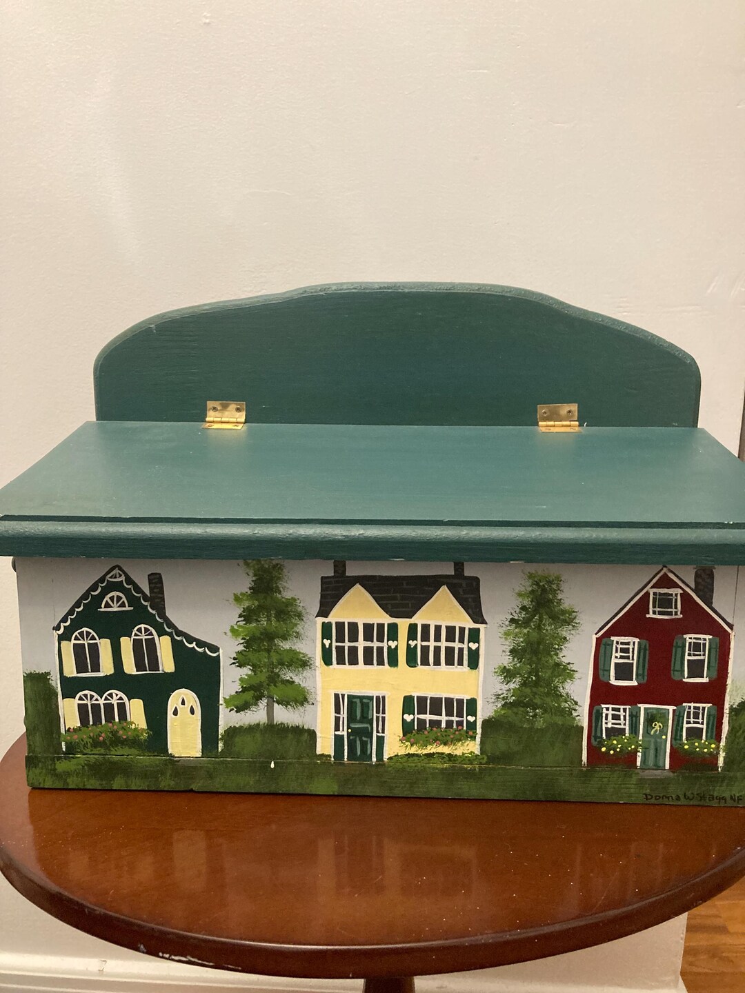 Vintage Hand Painted Mailbox Vintage Wooden Mailbox Handmade Mailbox ...