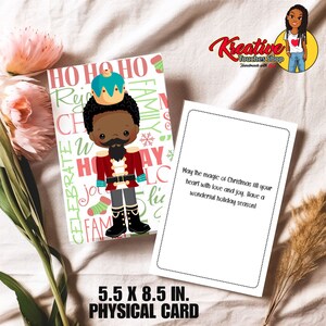 Cartão de Feliz Natal, Cartão de Natal para Meninas Afro-Americanas, Cartões para Afro-Americanos, Cartão de Natal com o Menino Quebra-Nozes-1