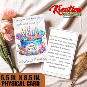 Carte d'anniversaire personnalisée pour 30 ans avec enveloppe et étiquette cadeau | Carte d'anniversaire jalon|Carte d'anniversaire personnalisée | Carte d'anniversaire | Carte pour un ami