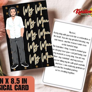 Tarjeta de San Valentín personalizada para hombres, regalo de San Valentín de la esposa, regalo de aniversario del esposo, tarjeta para el cónyuge, tarjeta simplemente porque sí