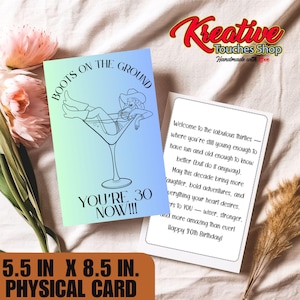 Carte d'anniversaire personnalisée pour 30 ans avec enveloppe et étiquette cadeau | Carte d'anniversaire jalon|Carte d'anniversaire personnalisée | Carte d'anniversaire | Carte pour un ami