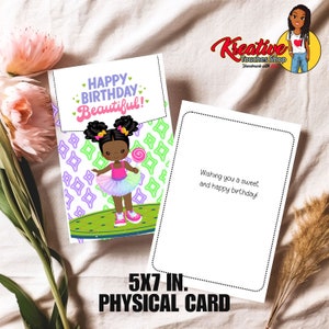 Biglietto di auguri di compleanno per ragazze, biglietti di auguri di compleanno per ragazze afroamericane, biglietto di auguri di compleanno unico per ragazze, biglietto di auguri di compleanno per ragazze afroamericane-1