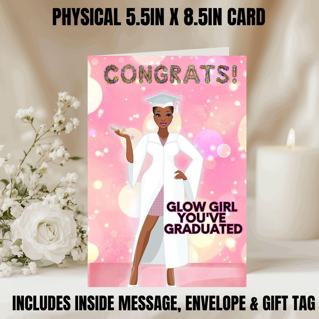 Pink Graduation Card for Black Daughter, Sister or Friend - Etsy