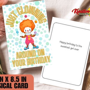 Tarjeta de cumpleaños personalizada para amantes de los payasos