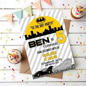 Superhero Birthday Invitation | Comic Hero Party Invite | Custom Printed & Shipped Kids Birthday Invitations | Boy Party Supplies