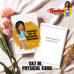 Biglietto di compleanno per ragazze, biglietti di compleanno per ragazze afroamericane, biglietto di compleanno unico per ragazze, biglietto di compleanno per ragazze afroamericane-2