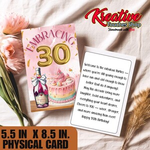 Carte d'anniversaire personnalisée pour 30 ans avec enveloppe et étiquette cadeau | Carte d'anniversaire jalon|Carte d'anniversaire personnalisée | Carte d'anniversaire | Carte pour un ami