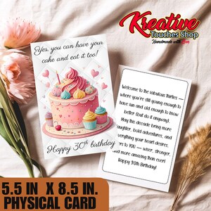Carte d'anniversaire personnalisée pour 30 ans avec enveloppe et étiquette cadeau | Carte d'anniversaire jalon|Carte d'anniversaire personnalisée | Carte d'anniversaire | Carte pour un ami