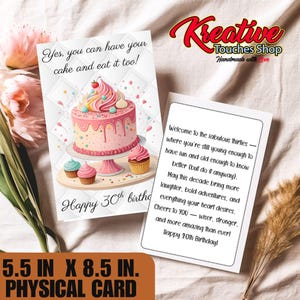 Carte d'anniversaire personnalisée pour 30 ans avec enveloppe et étiquette cadeau | Carte d'anniversaire jalon|Carte d'anniversaire personnalisée | Carte d'anniversaire | Carte pour un ami
