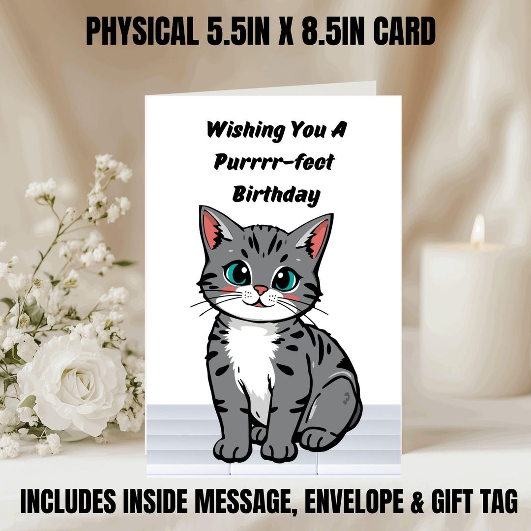 : bhiosng happy birthday card for cat lover, funny... Funny Cat Lover Birthday Card: Personalized Pet Parent Card - Etsy